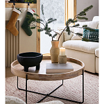 Журнальный стол с круглой деревянной столешницей Urban Style Space варинант исполнения - 5 | Loft Concept в Саратове