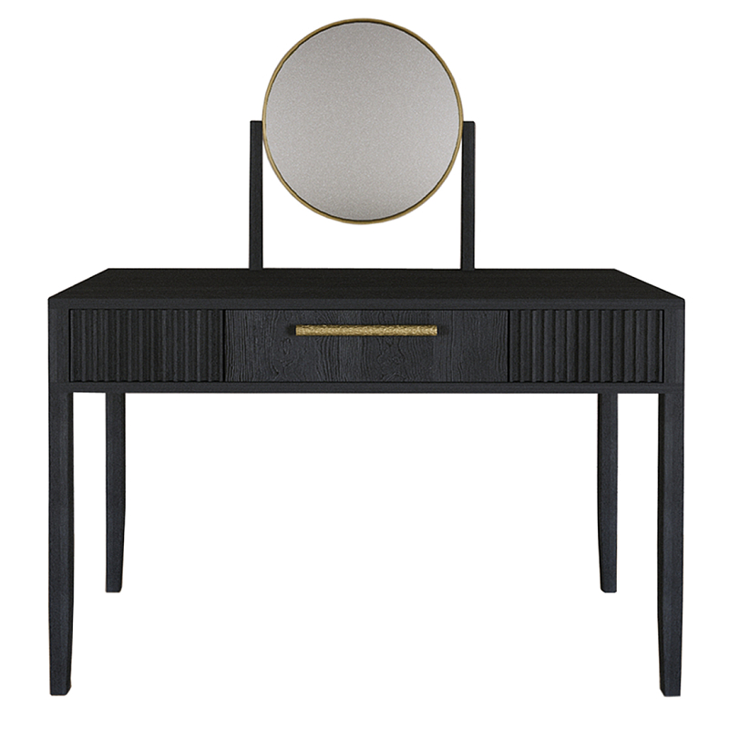 Туалетный Стол с зеркалом Primo Черный дуб Черный матовый Золотой в Саратове | Loft Concept 