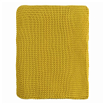 Плед из хлопка жемчужной вязки горчичного цвета Waffle Comfort варинант исполнения - 4 | Loft Concept в Саратове