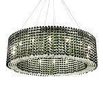 Круглая люстра с хрустальными подвесками Crystal Art Chrome Green Chandelier 12 варинант исполнения - 2 | Loft Concept в Саратове