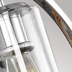 Бра цвета хром с круглой рамой и цилиндрическим прозрачным стеклянным плафоном на прямоугольном основании Feiss варинант исполнения - 5 | Loft Concept в Саратове