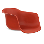 Стул пластиковый красного цвета на колесиках с подъемно-поворотным механизмом Eames Red варинант исполнения - 2 | Loft Concept в Саратове