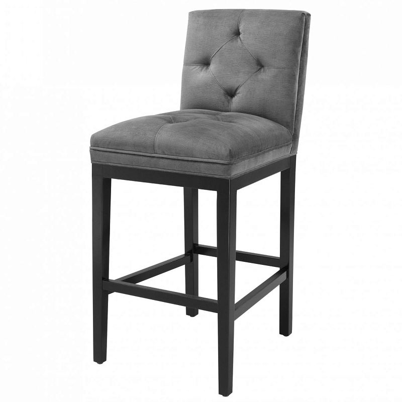 Барный стул Eichholtz Bar Stool Cesare Grey Серый Черный Барный стул Eichholtz Bar Stool Cesare Grey Серый Черный в Саратове | Loft Concept