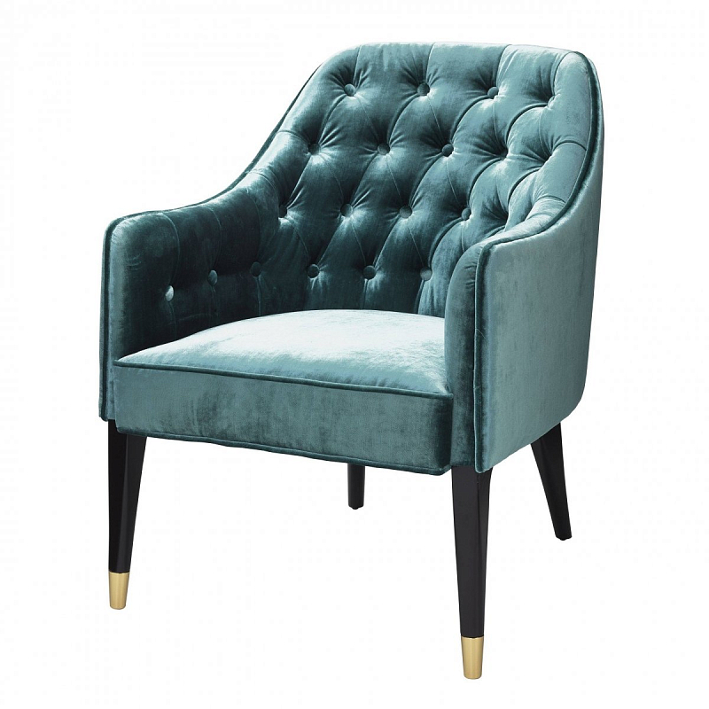 Кресло Eichholtz Chair Cyrus Turquoise Бирюзовый Черный Кресло Eichholtz Chair Cyrus Turquoise Бирюзовый Черный в Саратове | Loft Concept