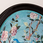 Стул из массива бука бирюзовый с изображением птиц в саду Turquoise Chinoiserie Bird Chair варинант исполнения - 3 | Loft Concept в Саратове