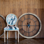 Часы настенные деревянные с римскими цифрами чёрного цвета Clock with History варинант исполнения - 3 | Loft Concept в Саратове