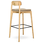 Барный стул из массива ясеня Elegant Ash Shape варинант исполнения - 4 | Loft Concept в Саратове