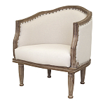 Кресло низкое с мягкой обивкой из льна на 4-х деревянных ножках Emile Armchair beige варинант исполнения - 3 | Loft Concept в Саратове