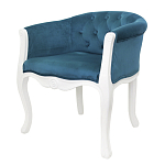 Кресло низкое в стиле прованс Louis French Armchair white and blue velour варинант исполнения - 3 | Loft Concept в Саратове