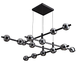 Люстра подвесная черная в сочетании с серыми стеклянными плафонами Embodiment варинант исполнения - 1 | Loft Concept в Саратове