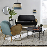 Бра с плетеным декором из ротанга Bonnie Wicker Blue Wall Lamp варинант исполнения - 4 | Loft Concept в Саратове