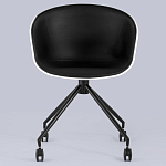 Офисное кресло из пластика с мягким сиденьем Eggshell Black варинант исполнения - 4 | Loft Concept в Саратове