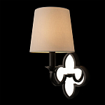 Бра с белым текстильным абажуром и декоративным основанием в виде четырехлистника с зеркальной вставкой Vitorino варинант исполнения - 9 | Loft Concept в Саратове