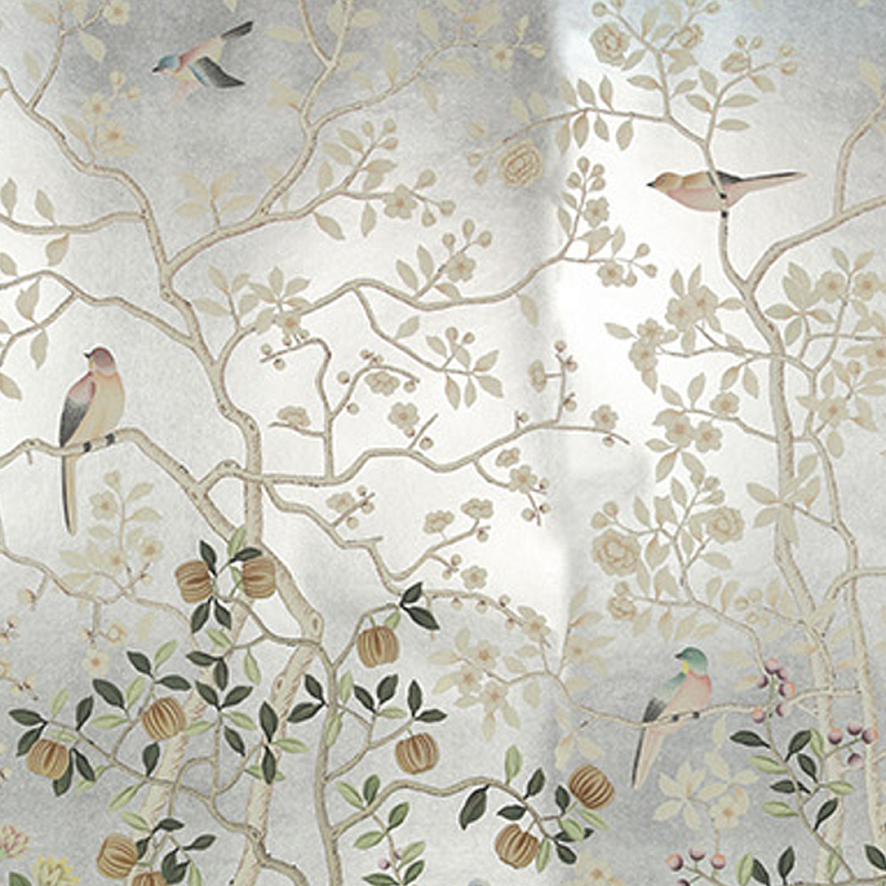 Обои ручная роспись Temple Newsam White Gold gilded silk Обои ручная роспись Temple Newsam White Gold gilded silk в Саратове | Loft Concept