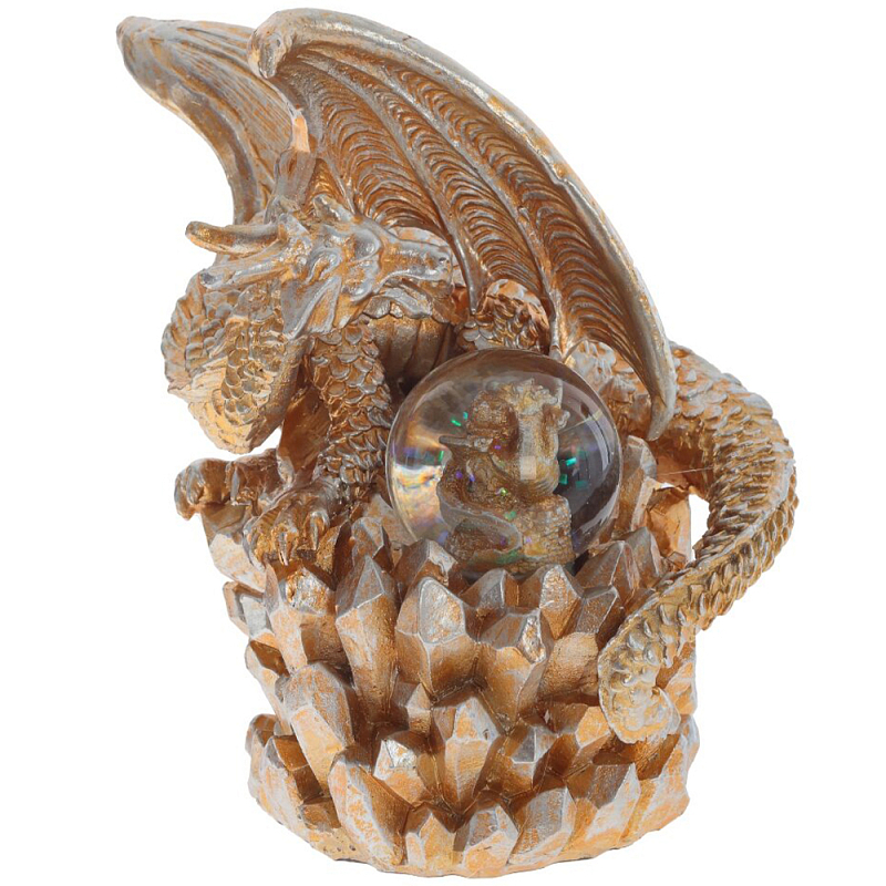 Декоративная статуэтка Дракон со стеклянным шаром Dragon Statuette Copper Медь Прозрачное Стекло Декоративная статуэтка Дракон со стеклянным шаром Dragon Statuette Copper Медь Прозрачное Стекло в Саратове | Loft Concept