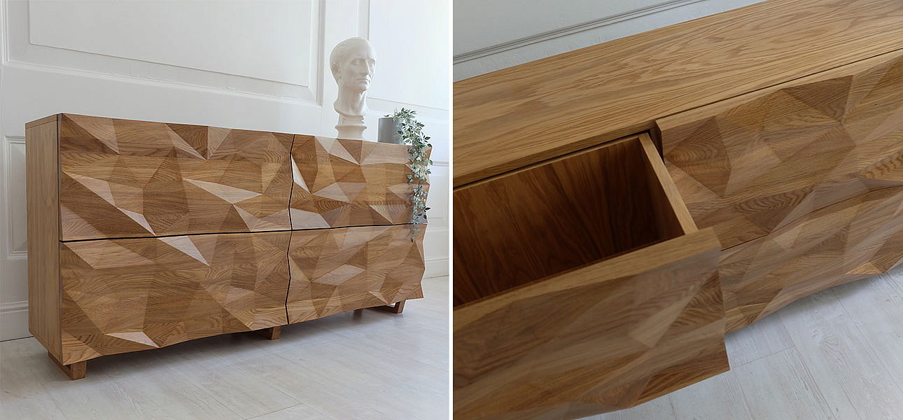 Комод с большими угловыми фигурами, 2 уровня Geometric Greece Комод с большими угловыми фигурами, 2 уровня Geometric Greece - Loft-Concept в Саратове