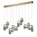 Подвесной светильник линейный с плафонами волнистой формы из фактурного стекла Big Wave варинант исполнения - 3 | Loft Concept в Саратове