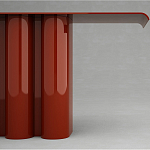 Консоль красная с цилиндрическим основанием Giorgio варинант исполнения - 2 | Loft Concept в Саратове