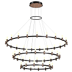 Люстра подвесная с тремя круглыми ярусами и цилиндрическими плафонами Arnaut Light варинант исполнения - 4 | Loft Concept в Саратове