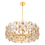 Люстра круглая золотого цвета с круглыми хрустальным элементами Solyria варинант исполнения - 6 | Loft Concept в Саратове