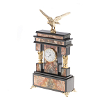 Часы настольные из яшмы и бронзы с декором в виде горного орла Eagle Stone Clock варинант исполнения - 2 | Loft Concept в Саратове