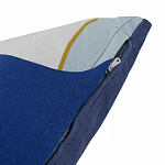 Подушка декоративная хлопковая синего цвета с абстрактным принтом Elysian Flow Azure варинант исполнения - 4 | Loft Concept в Саратове