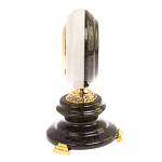 Часы настольные бронзовые из натуральных камней Мрамор и Змеевик Stone Clock варинант исполнения - 6 | Loft Concept в Саратове