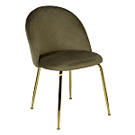 Стул велюровый хаки на золотистых металлических ножках Vendramin Chair варинант исполнения - 2 | Loft Concept в Саратове