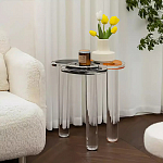 Дизайнерский журнальный стол с фигурной столешницей на 3-х прозрачных ножках Rahakif варинант исполнения - 4 | Loft Concept в Саратове