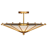 Потолочный светильник в форме конуса с каркасом золотого цвета и тканевым абажуром Inspiration in Light варинант исполнения - 3 | Loft Concept в Саратове