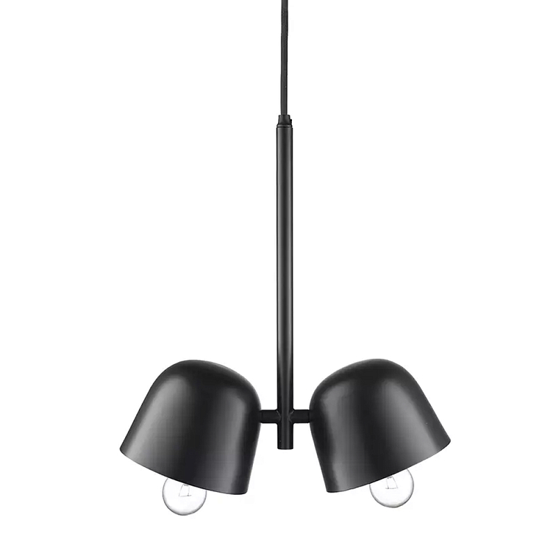 Подвесной светильник черный с 2-мя плафонами Pendant lamp Black Черный в Саратове | Loft Concept 