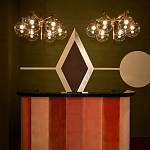 Обои ручная роспись Chez Nina by India Mahdavi Standard colourway on Perfect Green slub silk варинант исполнения - 3 | Loft Concept в Саратове