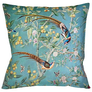 Подушка декоративная с изображением птиц в саду Chinoiserie Birds in a Tree Cushion