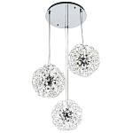Подвесной светильник с 3-мя плафонами Crystal Dandelions Chrome Hanging Lamp варинант исполнения - 2 | Loft Concept в Саратове