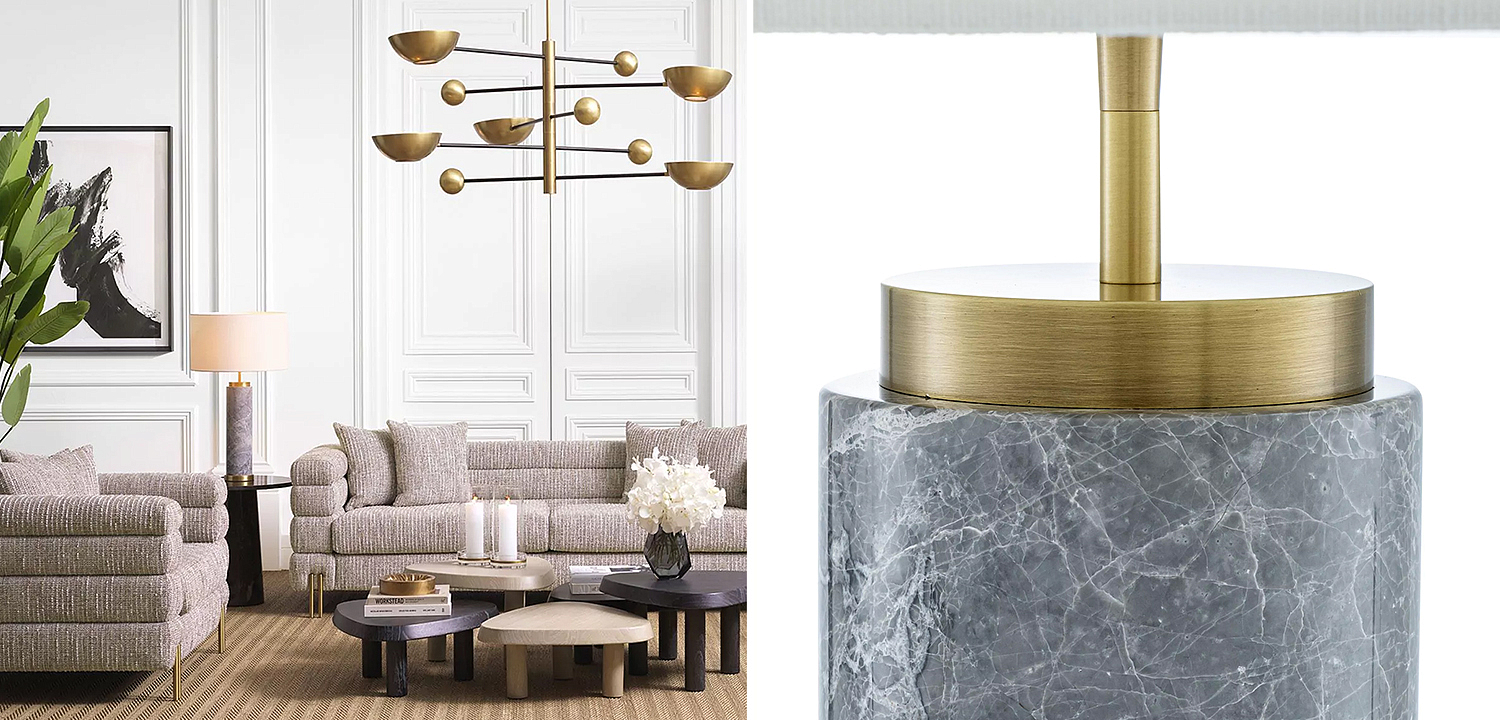 Настольная лампа Eichholtz Table Lamp Lxry Grey Marble Настольная лампа Eichholtz Table Lamp Lxry Grey Marble - Loft-Concept в Саратове