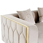 Диван двухместный  бежевый с золотым каркасом Bertrude варинант исполнения - 2 | Loft Concept в Саратове