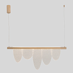 Люстра подвесная с пятью прозрачными элементами в форме лепестков и золотистым металлическим основанием DALI Tonin Casa варинант исполнения - 3 | Loft Concept в Саратове