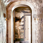 Обои ручная роспись Bamboo River Blossom Original colourway on Deep Rich Gold gilded paper with pearlescent antiquing варинант исполнения - 2 | Loft Concept в Саратове