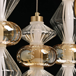 Люстра с плафонами из прозрачного и янтарного стекла в виде шаров и ромбов Gabriel Scott Luna варинант исполнения - 11 | Loft Concept в Саратове