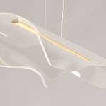 Люстра линейная с прозрачным волнообразным плафоном Wave Line варинант исполнения - 9 | Loft Concept в Саратове