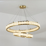 Люстра с 2-мя кольцами из натурального камня с регулируемыми плафонами Durability of Stone варинант исполнения - 3 | Loft Concept в Саратове