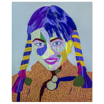 Картина с вышивкой Портрет wall panel People with the yellow ear 3 варинант исполнения - 3 | Loft Concept в Саратове