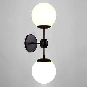 Бра Modo 2 Globes Black and white glass