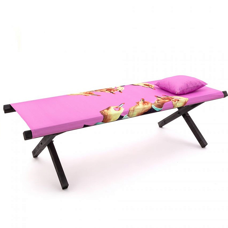 Шезлонг Seletti Poolbed Lipstick Pink Розовый Черный в Саратове | Loft Concept 