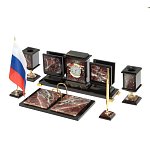 Настольный письменный набор из креноида и змеевика на бронзовых ножках Marble Accessory варинант исполнения - 2 | Loft Concept в Саратове