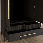 Шкаф платяной Primo с выдвижными ящиками шпон Темный орех варинант исполнения - 5 | Loft Concept в Саратове