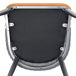 Стул оранжевый с высокой спинкой из искуственной кожи на серых металлических ножках Enigma Orange варинант исполнения - 5 | Loft Concept в Саратове