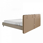 Кровать двуспальная серая с изголовьем из экокожи и ткани Modern Look варинант исполнения - 2 | Loft Concept в Саратове