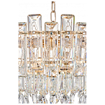 Круглая люстра с хрустальными подвесками на золотистом каркасе Gorgeous Crystal Light варинант исполнения - 5 | Loft Concept в Саратове