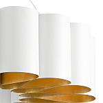 Люстра круглая фактурная в сочетании белого и золотого цвета Wide Stripes of Ribbon варинант исполнения - 1 | Loft Concept в Саратове